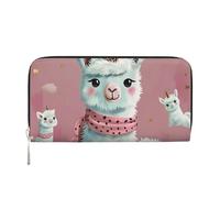 kkvhhyuo Cute Llamas Print Long Leather Wallet Large Capacity Clutch with 8 Card Slots, Zip Coin Pocket & Dual Cash Compartments for Women, Men.