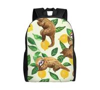 kkvhhyuo Cute sloths on yellow lemons Print Casual Backpack, Lightweight Foldable Travel Backpack for Men and Women, School Bag with Laptop Compartment for College Work