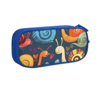 kkvhhyuo Cute Snail Print Large Capacity Pencil Case, Stationery Organizer Pencil Pouch Office Makeup Bag Portable Pen Bag for Boys Girls, Blue