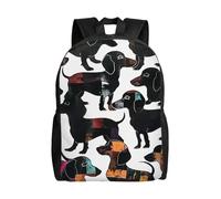 kkvhhyuo Dachshund Dog Black Dogs Print Casual Backpack, Lightweight Foldable Travel Backpack for Men and Women, School Bag with Laptop Compartment for College Work