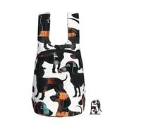 kkvhhyuo Dachshund Dog Black Dogs Print Foldable Backpack, Ultra Lightweight 16L Compact Travel Pack with Storage Bag Design for Hiking Daily Commute Shopping and Outdoor Adventures