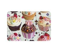 kkvhhyuo Delicious Cupcakes Print Door Mat 40 x 60 cm, Dirt Trapper Machine Washable Entryway Rug, Dog Door Mat, Super Absorbent Entrance Rug For Front Door, Back Door