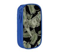 kkvhhyuo Dollar Sign Money Pencil Case Blue Pencil Bag with 2 Compartments | Large Capacity Pencil Pouch Stationery Organizer Makeup Bag For Students Office Travel Art Supplies
