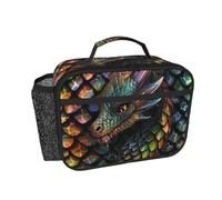 kkvhhyuo Dragon Scale Print Insulated Lunch Bag, Portable Lunch Box with Side Mesh Pocket Cool Bag Women Men Kids Adults for Work School Picnic Outdoor