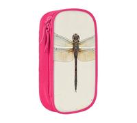 kkvhhyuo Dragonfly Print Large Pencil Case, Zip Smooth Pencil Pouch for Girls Boys with 2 Compartment Multifunctional Pencils Bag for School Office Travel Makeup Bags, Pink