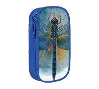 kkvhhyuo Dragonfly Print Print Large Pencil Case, Zip Smooth Pencil Pouch for Girls Boys with 2 Compartment Multifunctional Pencils Bag for School Office Travel Makeup Bags, Blue