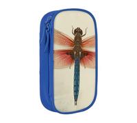kkvhhyuo Dragonfly Print Print Large Pencil Case, Zip Smooth Pencil Pouch for Girls Boys with 2 Compartment Multifunctional Pencils Bag for School Office Travel Makeup Bags, Blue