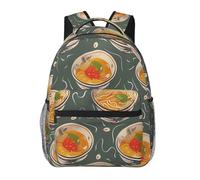 kkvhhyuo Egg Cup Noodle Ramen Print Casual Backpack, Lightweight Travel Laptop Daypack Backpack for Men and Women, School Backpack for Boys and Girls