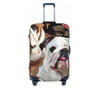 kkvhhyuo English Bulldogs Print Luggage Cover Suitcase Protector Cover Elastic Fit Protective Travel Bag Sleeve for Suitcase 18-32 Inch Luggage, Black, M, Print