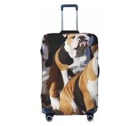 kkvhhyuo English Bulldogs Print Luggage Cover Suitcase Protector, Luggage Protector Elastic Stretchable & Washable Spandex Travel Cover Fits 18-32 Inch, Black, M, Print