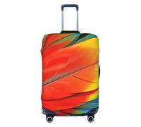 kkvhhyuo Fantastic Parrot Feather Print Luggage Cover Suitcase Protector Cover Elastic Fit Protective Travel Bag Sleeve for Suitcase 18-32 Inch Luggage, Black, L, Print