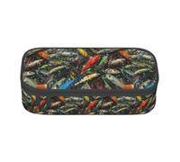 kkvhhyuo Fishing Bait Print Pencil Case, Large Capacity Pen Case Bag Pouch Holder Stationery Pen Case Office Pencil Bag Pen for Stationery, Cosmetic, Makeup, Travel & Office Supplies