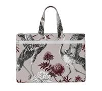 kkvhhyuo Floral Herbs Botanical Engraving Print Document Bag, Lightweight Canvas Bag Handbag with Dual Zip Canvas Tote File Bag for Work Commuting Study and Everyday Carry