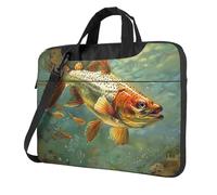 kkvhhyuo Fly Fish Print Laptop Bag Case 14 inch, Computer Sleeve Cover with Shoulder Strap and Handle Briefcase Carry Case for Men Women to Work School Travel
