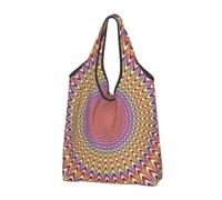 kkvhhyuo Foldable Shopping Bag Reusable Grocery Tote Washable Lightweight | Spiral Optical Illusion Printed Large Capacity Tote Bags For Supermarket Travel Storage