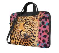 kkvhhyuo Fun leopard print Print Laptop Bag Case 13 inch, Computer Sleeve Cover with Shoulder Strap and Handle Briefcase Carry Case for Men Women to Work School Travel