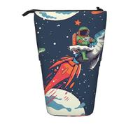 kkvhhyuo Funny Astronaut Cute Dinosaur Rocket Print Pencil Case Big Capacity Aesthetic Pencil Pouch Box with Zipper Portable Pencil Bag Cute for School Students Office Stationery