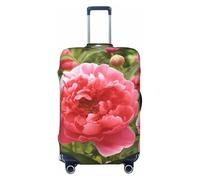 kkvhhyuo Garden Peony Print Luggage Cover Suitcase Protector Cover Elastic Fit Protective Travel Bag Sleeve for Suitcase 18-32 Inch Luggage, Black, XL, Print