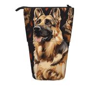 kkvhhyuo German Shepherd Print Pencil Case Big Capacity Aesthetic Pencil Pouch Box with Zipper Portable Pencil Bag Cute for School Students Office Stationery