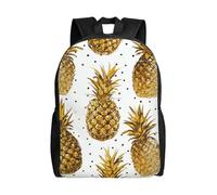 kkvhhyuo Gold Glitter Pineapples Fruit Print Casual Backpack, Lightweight Foldable Travel Backpack for Men and Women, School Bag with Laptop Compartment for College Work