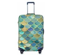 kkvhhyuo Gold Mermaid Scale Print Luggage Cover Suitcase Protector Cover Elastic Fit Protective Travel Bag Sleeve for Suitcase 18-32 Inch Luggage, Black, S, Print