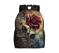 kkvhhyuo gothic Rose Print Casual Backpack, Lightweight Foldable Travel Backpack for Men and Women, School Bag with Laptop Compartment for College Work