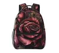 kkvhhyuo Gothic Rose Print Casual Backpack, Lightweight Travel Laptop Daypack Backpack for Men and Women, School Backpack for Boys and Girls
