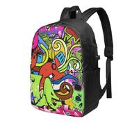 kkvhhyuo Graffiti Drawing Printed Laptop Backpack USB port 17" | Travel Rucksack, Men's business rucksack, Laptop Bag for Men Women Cabin Bag