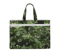 kkvhhyuo Green Army Digital Camouflage print Print Document Bag, Lightweight Canvas Bag Handbag with Dual Zip Canvas Tote File Bag for Work Commuting Study and Everyday Carry