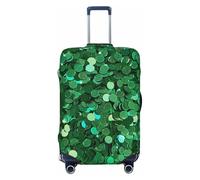 kkvhhyuo Green Sequin Sparkle Print Luggage Cover Suitcase Protector Cover Elastic Fit Protective Travel Bag Sleeve for Suitcase 18-32 Inch Luggage, Black, S, Print