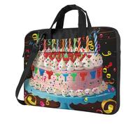 kkvhhyuo Happy Birthday Big Cake Print Laptop Bag Case 14 inch, Computer Sleeve Cover with Shoulder Strap and Handle Briefcase Carry Case for Men Women to Work School Travel