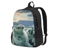 kkvhhyuo Harp Seal Painting Wallpaper Printed Large Capacity Backpack, Laptop Backpack with Laptop Compartment, School Backpack Travel Rucksack for School Work Hiking