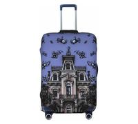 kkvhhyuo Haunted The Mansion Print Luggage Cover Suitcase Protector Cover Elastic Fit Protective Travel Bag Sleeve for Suitcase 18-32 Inch Luggage, Black, Small, Print