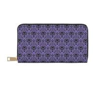 kkvhhyuo Haunted The Mansion Purse for Women, Long Wallet | Pu Leather Wallet, 12 Card, Coin Pocket, Large Capacity With Zipper For Daily Travel Gift