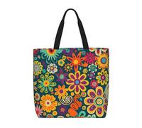 kkvhhyuo Hippie Pattern Print Shoulder Bag, Lightweight Tote Bag for Women, Shopping Beach Bag Handbags for School Work Shopping Travel Daily Use