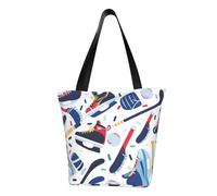 kkvhhyuo Hockey Elements Creative Patterned Print Tote Bag, Large Shoulder Bag Handbag with Zipper Cross Body Bag Women for Work Shopping Gym and Everyday Carry