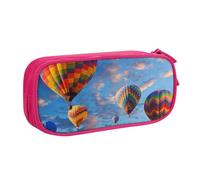 kkvhhyuo Hot Air Balloons Print Large Capacity Pencil Case, Stationery Organizer Pencil Pouch Office Makeup Bag Portable Pen Bag for Boys Girls, Pink