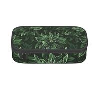 kkvhhyuo Hunter Green Floral Petals Pattern Print Large Capacity Pencil Case, Stationery Pencils Case Bag with Compartments, Portable Pencil Pouch Pencil Bag with Zipper for Students Teachers Office