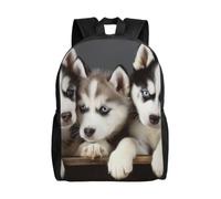 kkvhhyuo Husky Puppies Dogs Printed School Backpack, Lightweight Laptop Backpack Casual Daypack for Boys Girls Teen Adult