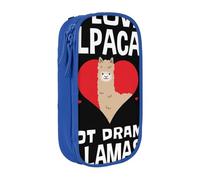 kkvhhyuo I Love Alpacas Pencil Case Blue Pencil Bag with 2 Compartments | Large Capacity Pencil Pouch Stationery Organizer Makeup Bag For Students Office Travel Art Supplies