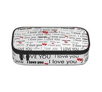 kkvhhyuo I Love You Words with Hearts Printed Pen Bag for Girls Boys, Large Pencil Case Big Capacity Pencil Pouch for School Office Travel Makeup