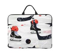 kkvhhyuo Ice Hockey Pattern Print Laptop Sleeve Case 14 Inch, Slim Profile Computer Cover Bag with Handle for Men and Women Work, Commuting & Travel