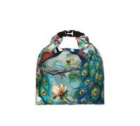 kkvhhyuo Insulated Lunch Bag, Beautiful Peacock Flowers Printed Roll Top Cool Bag, Reusable Lunch Cooler Bags Foldable Lunch Bag for Office Work School Picnic Travel