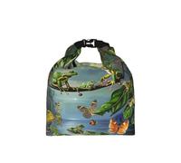 kkvhhyuo Insulated Lunch Bag, Many Frogs Sing on The Branches Summer Butterflies Printed Roll Top Cool Bag, Reusable Lunch Cooler Bags Foldable Lunch Bag for Office Work School Picnic Travel