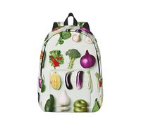 kkvhhyuo Introduction of various vegetables Print Canvas Backpack, Lightweight School Backpack Travel Laptop Backpack for Men Women Work Sports Travel Flight, S