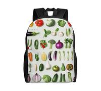 kkvhhyuo Introduction of various vegetables Print Casual Backpack, Lightweight Foldable Travel Backpack for Men and Women, School Bag with Laptop Compartment for College Work