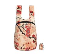 kkvhhyuo Japanese Plum Floral Print Foldable Backpack, Ultra Lightweight 16L Compact Travel Pack with Storage Bag Design for Hiking Daily Commute Shopping and Outdoor Adventures