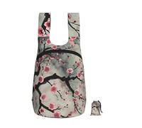 kkvhhyuo Japanese Spring Plum Floral 1 Print Foldable Backpack, Ultra Lightweight 16L Compact Travel Pack with Storage Bag Design for Hiking Daily Commute Shopping and Outdoor Adventures
