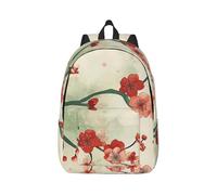 kkvhhyuo Japanese Spring Plum Floral Print Canvas Backpack, Lightweight School Backpack Travel Laptop Backpack for Men Women Work Sports Travel Flight, M