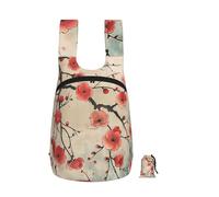 kkvhhyuo Japanese Spring Plum Floral Print Print Foldable Backpack, Ultra Lightweight 16L Compact Travel Pack with Storage Bag Design for Hiking Daily Commute Shopping and Outdoor Adventures